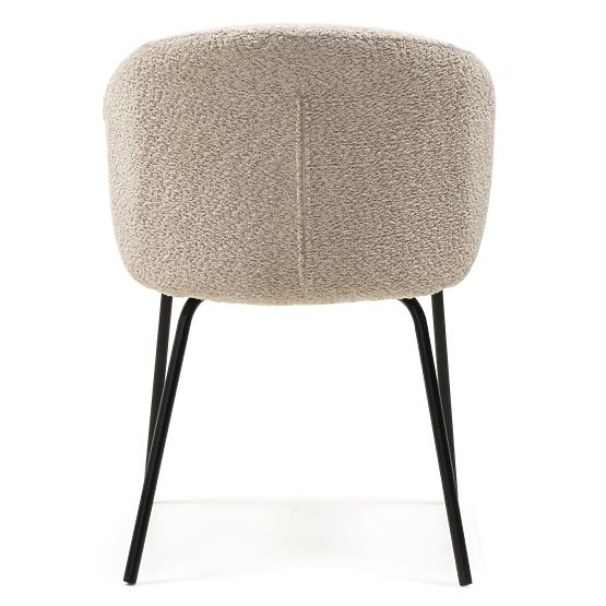 Chaise de salle à manger Larisa, beige/pieds noirs