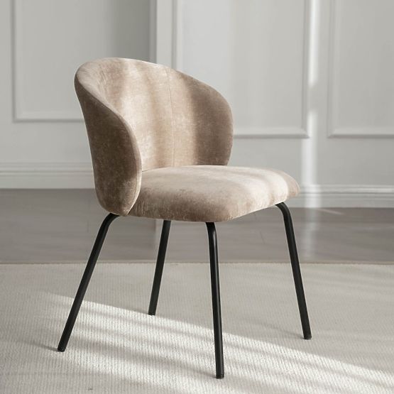 Chaise de salle à manger Larisa, marron/pieds noirs