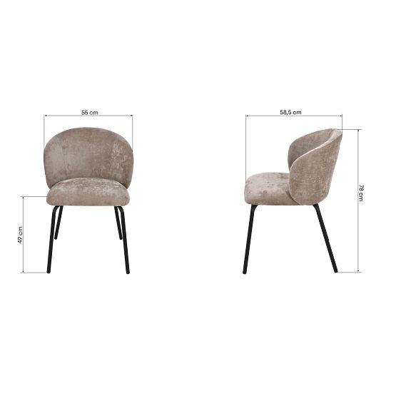 Chaise de salle à manger Larisa, marron/pieds noirs