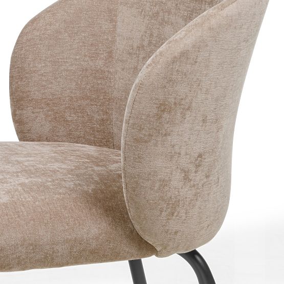 Chaise de salle à manger Larisa, marron/pieds noirs