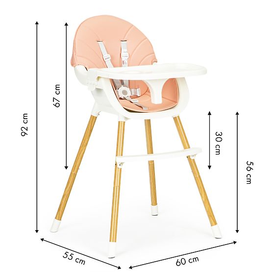 Chaise de salle à manger Molly 2in1 - saumon