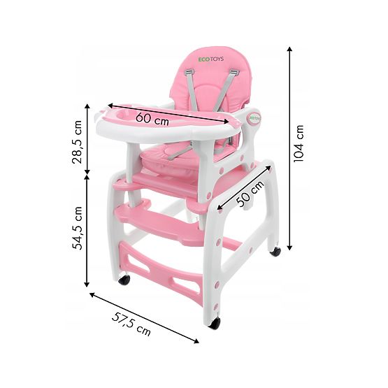 Chaise de salle à manger Pinky 3en1