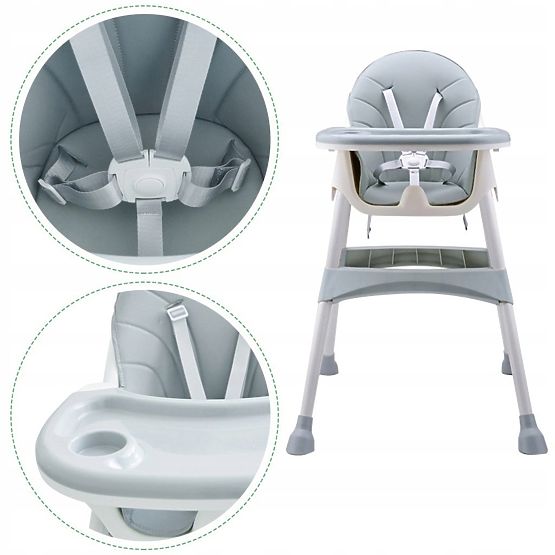 Chaise de salle à manger Prima 2en1 - gris