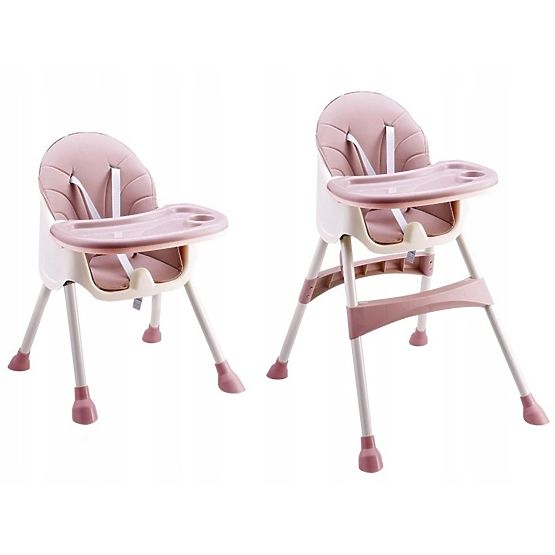 Chaise de salle à manger Prima 2en1 - rose et blanc