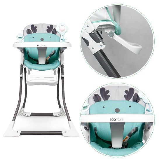 Chaise de salle à manger renne - blanc-turquoise