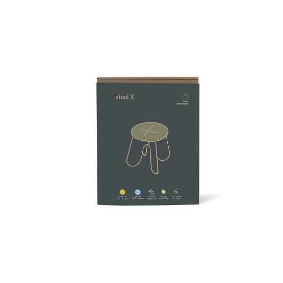 Chaise design X, kaki