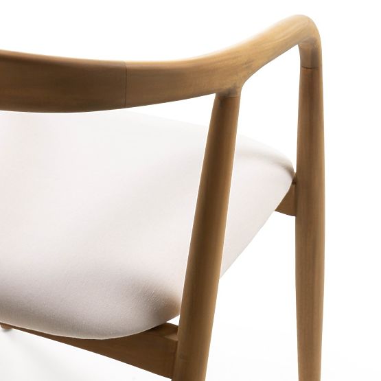 Chaise en bois Ludvika, arrondie, naturel/crème