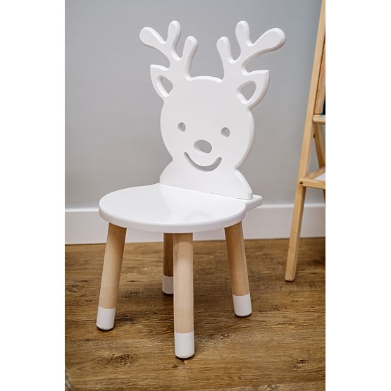 Chaise enfant - Cerf - blanc