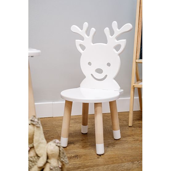 Chaise enfant - Cerf - blanc