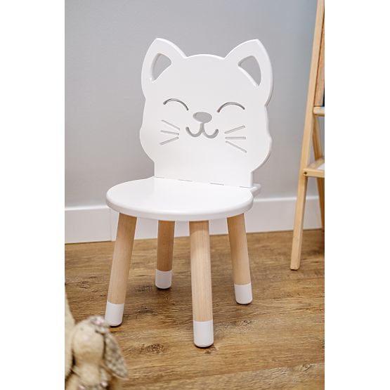Chaise pour enfants - Chat - blanc