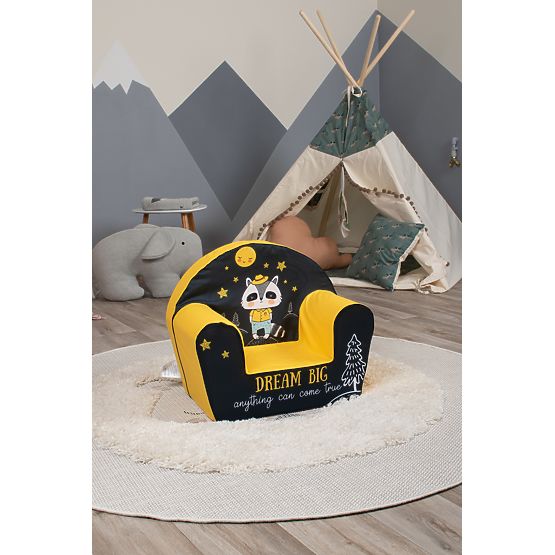 Fauteuil enfant Raton laveur - noir-jaune