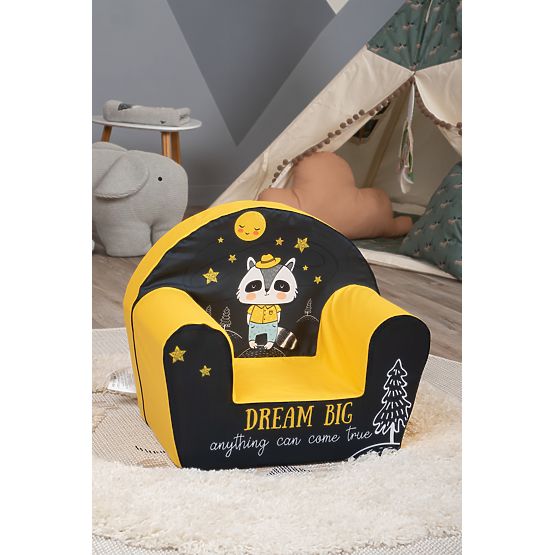 Fauteuil enfant Raton laveur - noir-jaune