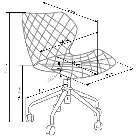 Chaise étudiante Matrix - noir-rose