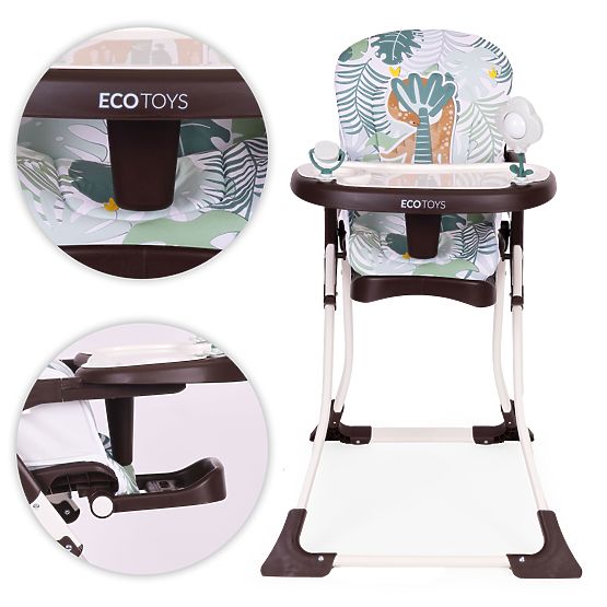 Chaise haute pliante pour enfants avec jouets ECOTOYS