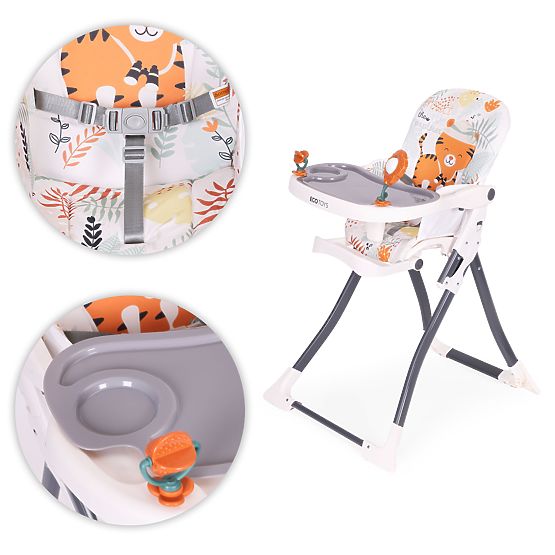 Chaise haute pliante pour enfants avec jouets ECOTOYS