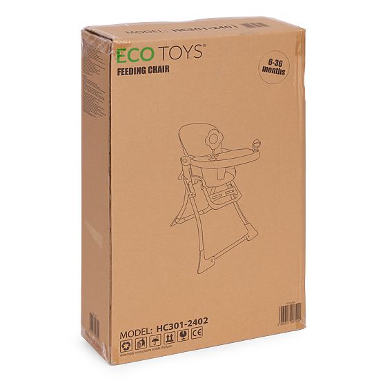 Chaise haute pliante pour enfants avec jouets ECOTOYS