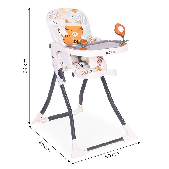 Chaise haute pliante pour enfants avec jouets ECOTOYS