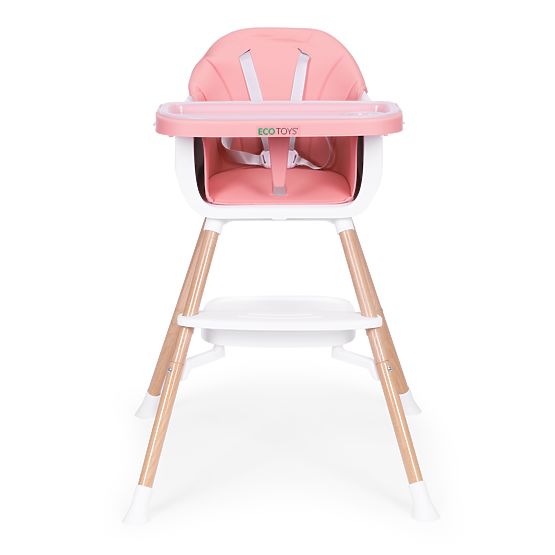 Chaise haute pour enfants 2 en 1 rose ECOTOYS