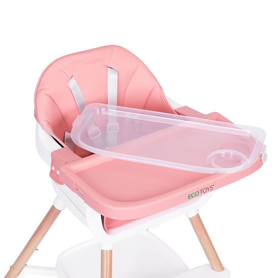 Chaise haute pour enfants 2 en 1 rose ECOTOYS