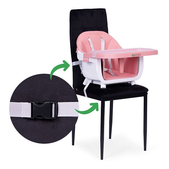 Chaise haute pour enfants 2 en 1 rose ECOTOYS
