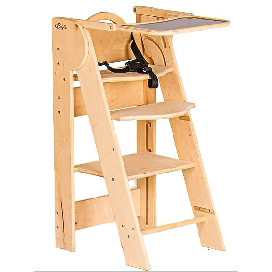 Chaise haute pour enfants et tour d'apprentissage 2 en 1 - naturel