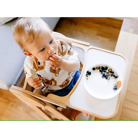 Chaise haute pour enfants et tour d'apprentissage 2 en 1 - naturel