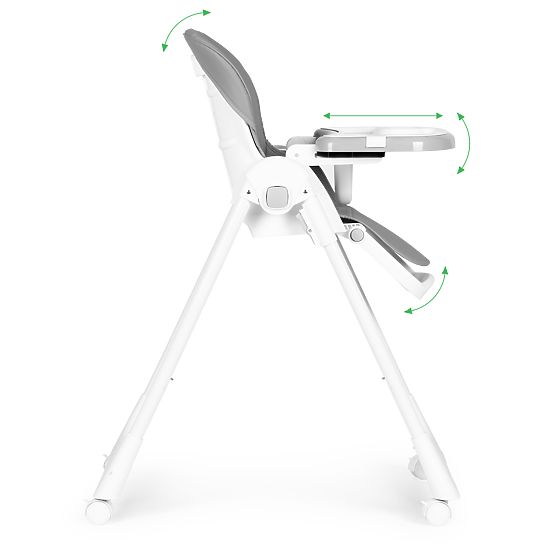 Chaise haute réglable, cuir écologique, ceintures de sécurité, plateau double ECOTOYS