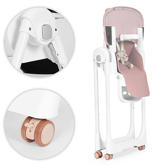 Chaise haute réglable, cuir écologique, sangles, plateau double ECOTOYS