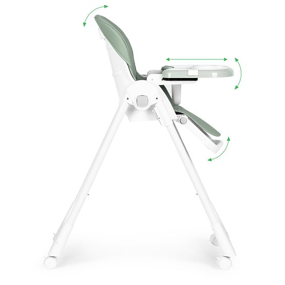 Chaise haute réglable en hauteur, cuir écologique, ceintures, double plateau ECOTOYS