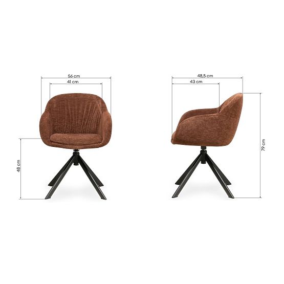 Chaise pivotante Kairo, brun-rouge