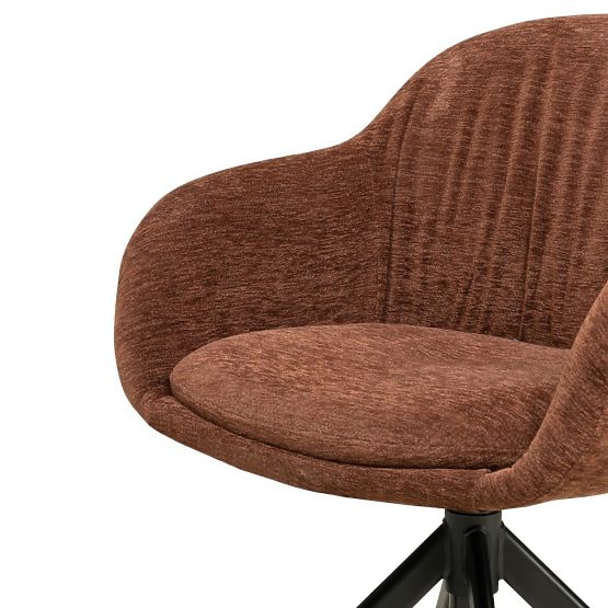 Chaise pivotante Kairo, brun-rouge