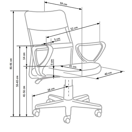 Chaise pivotante pour enfants Timmy gris