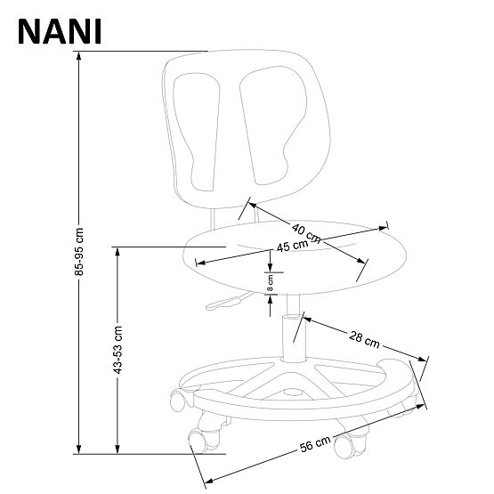 Chaise pour enfant NANI - gris