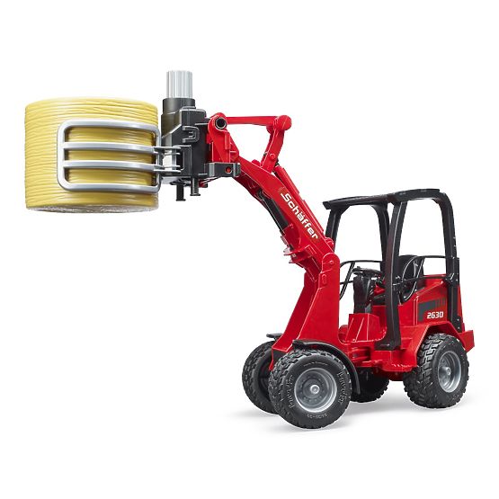 Chargeur frontal Bruder Schäffer avec pinces pour la manipulation des balles