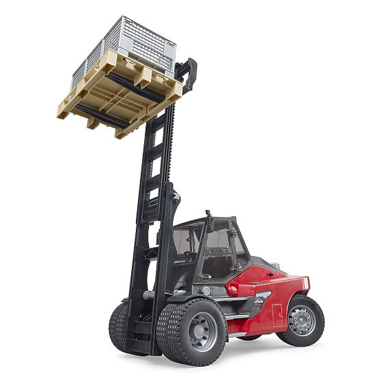Chariot élévateur Linde HT160D avec palette et 3 boîtes Bruder