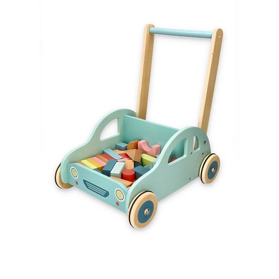 Chariot en bois avec blocs voiture