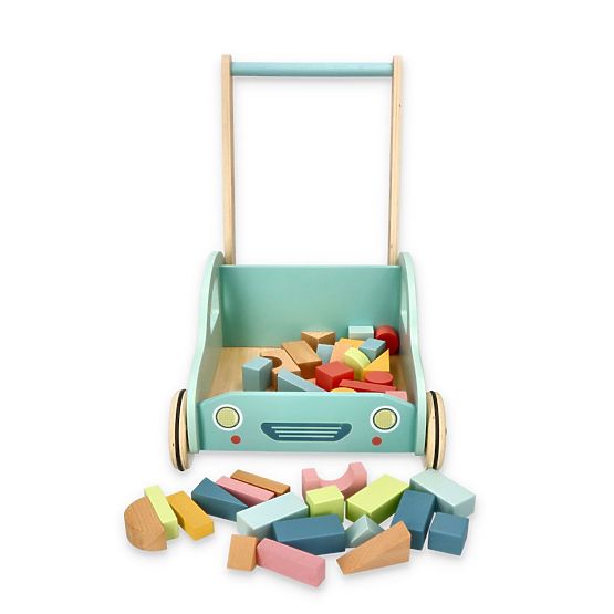 Chariot en bois avec blocs voiture