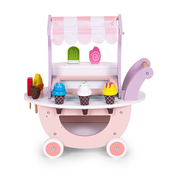 Chariot en bois glacier pour enfants, magasin 12 éléments ECOTOYS