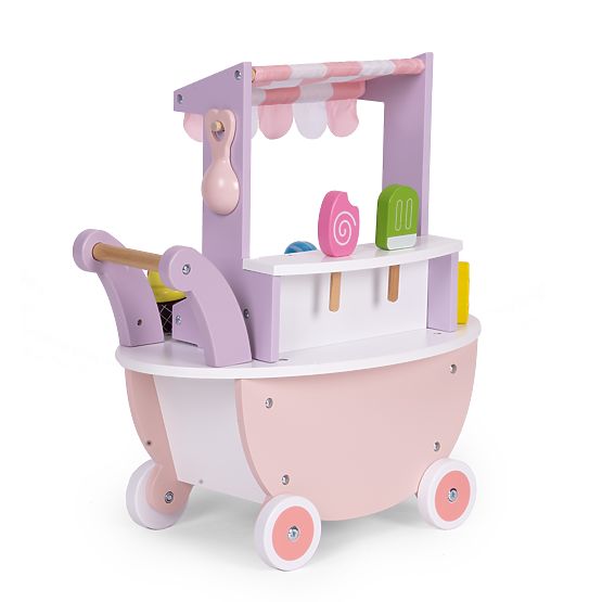 Chariot en bois glacier pour enfants, magasin 12 éléments ECOTOYS