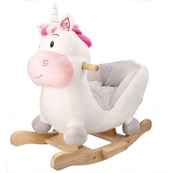 Cheval à bascule avec fauteuil doux licorne