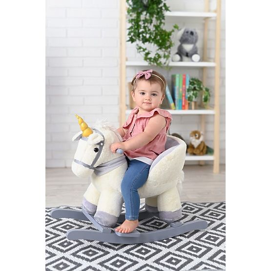 Cheval à bascule avec fauteuil doux licorne