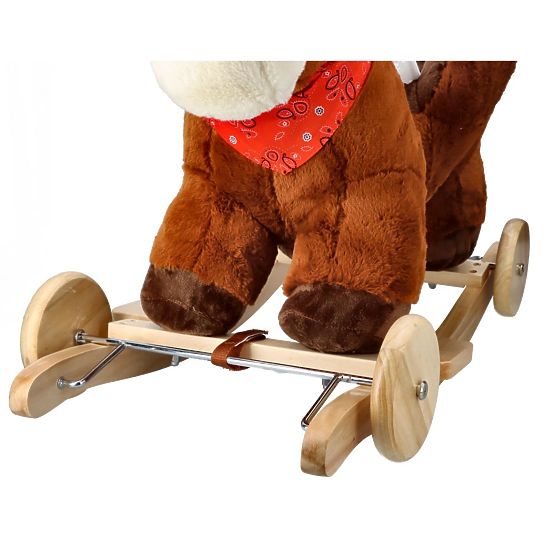Cheval à bascule avec fauteuil et roulettes