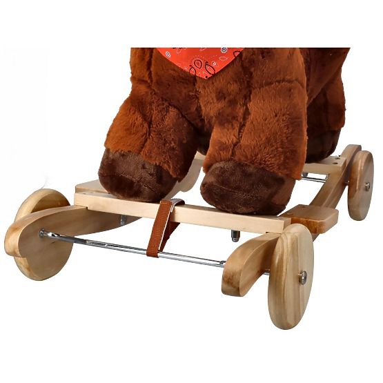Cheval à bascule avec fauteuil et roulettes
