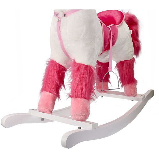 Cheval à bascule interactif licorne blanche