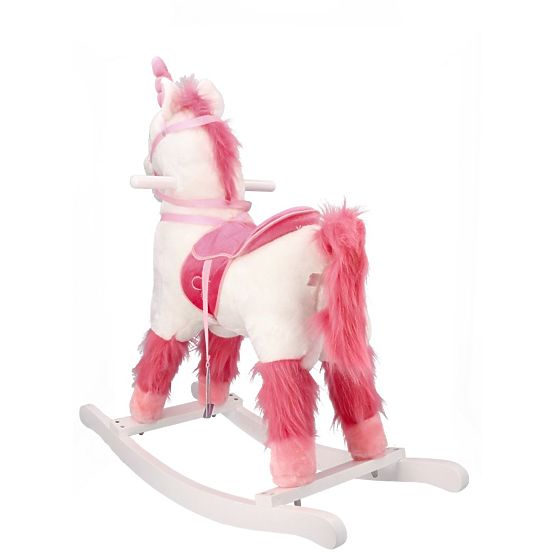 Cheval à bascule interactif licorne blanche