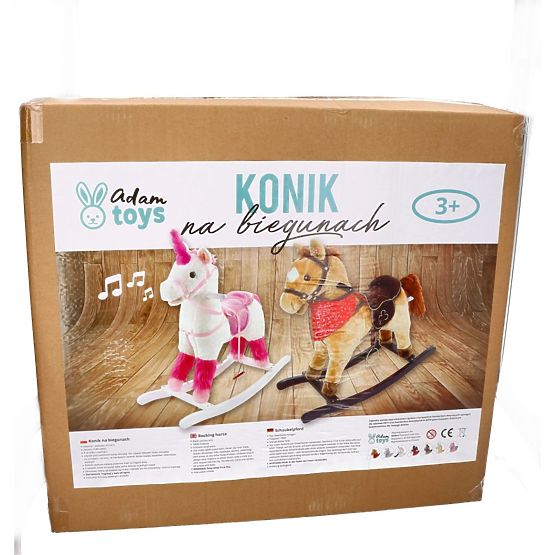 Cheval à bascule interactif licorne blanche