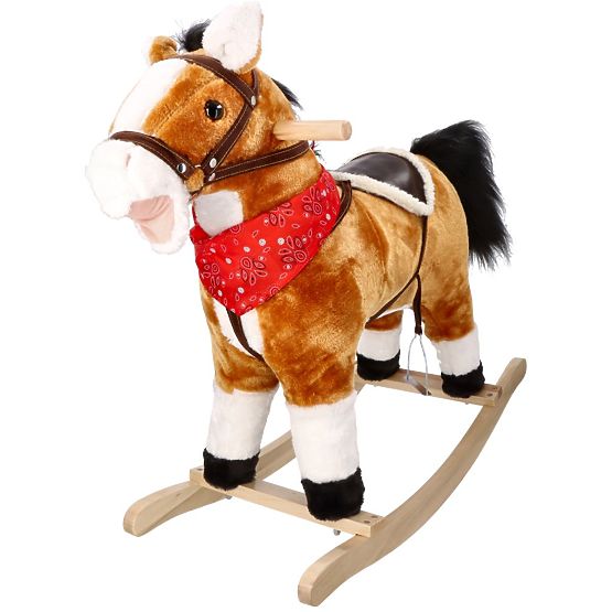 Cheval à bascule interactif marron