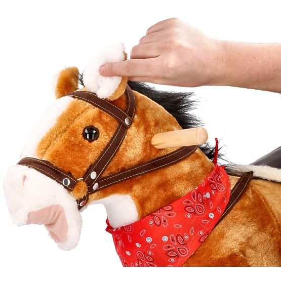 Cheval à bascule interactif marron