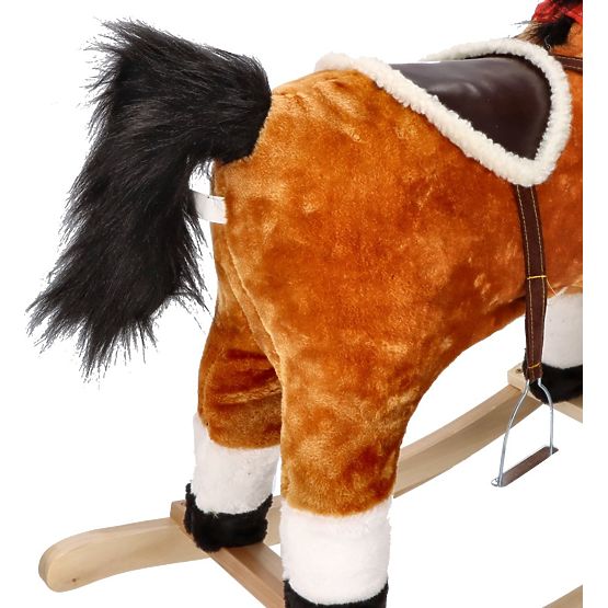 Cheval à bascule interactif marron