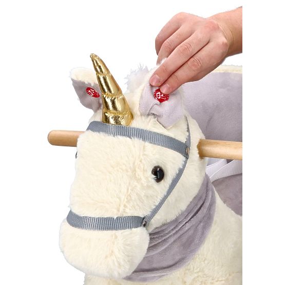 Cheval à bascule licorne avec siège et roulettes